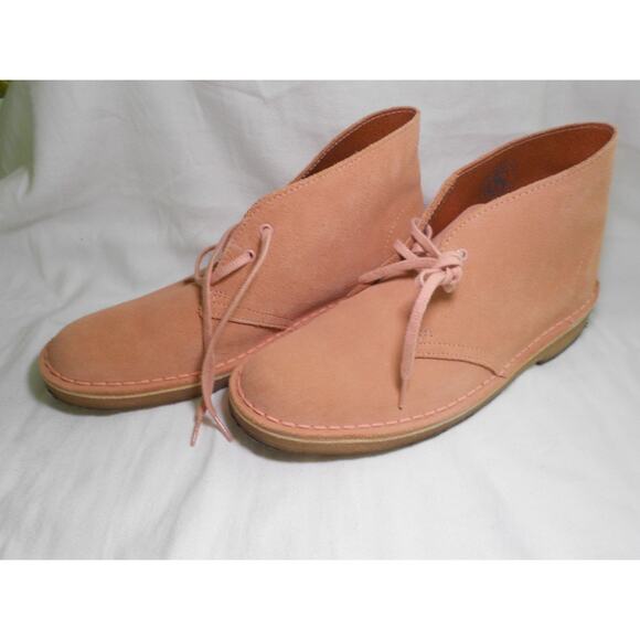 Clarks Shoes - Clarks Pink Suede Desert Boots